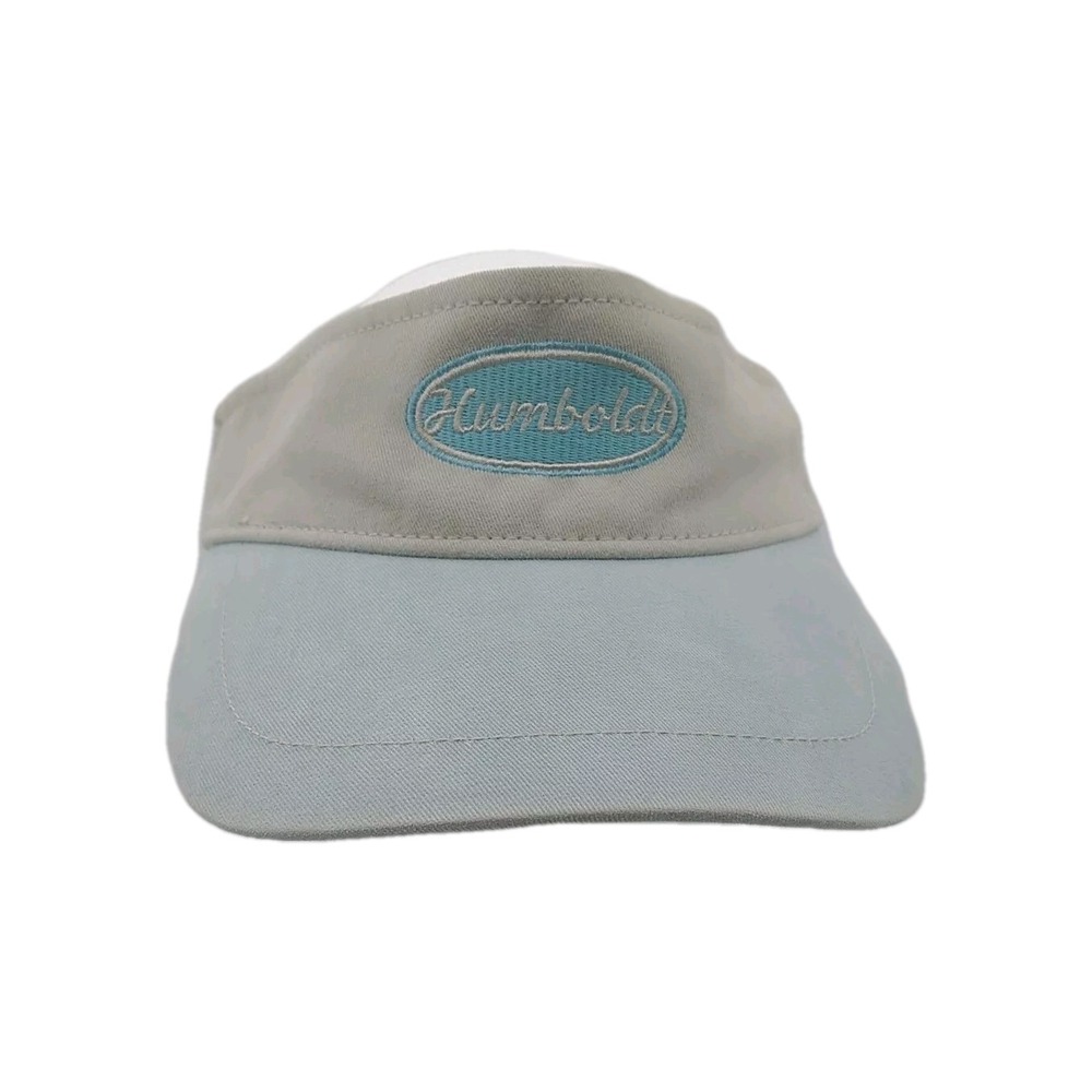 Ahead Casuals Humboldt Sun Visor Hat Khaki Blue Adjustable Strap Golf Hat